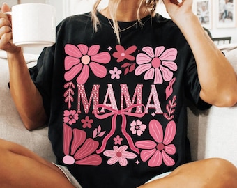 Floral Mama PNG : conception de chemise rose bohème (téléchargement numérique)
