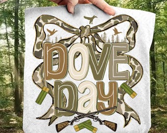 Preppy Dove Day Camo Coquette Bow Png, Deer Hunting , Girls Camo Bow Png, Hunting Season, Duck Hunting Camo Coquette Bow Png, Hunting Png