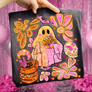 Pan Dulce Ghost Png, Concha Ghost Png, Dia De Los Muertos Png, Café De Olla Png, Halloween Sublimation Design, Spooky Season Shirt Png