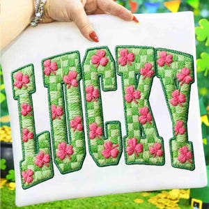 St. Patricks Day Lucky Png, Faux Yarn Patricks Day Png, Latch Hook Yarn Lucky, Coquette, Faux Embroidery Patrick, Green Day, Digital File