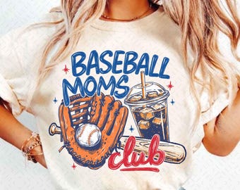 Baseball Moms Club PNG Trendy Game Day Doodle Baller mom shirt ORIGINAL Design Digital