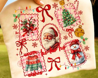 Coquette Christmas PNG, Retro Christmas PNG, Christmas Doodle, Christmas Girly, Christmas Stamps Png, Preppy Christmas, Holiday Png