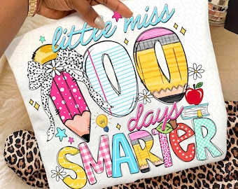 100 Days of School Png, Little miss 100 Days Smarter, 100 Days Smarter png, Little Miss Png, Teacher Png, Student Png, Digital Download