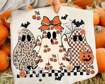 Preppy Halloween Ghost Leopard Png, Cute Boo Ghost Coquette Png, Halloween Png, Funny Halloween Png, Spooky Season Png, Trending design