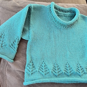 Woodland Pine Tree Knit Baby Sweater (PDF Pattern)