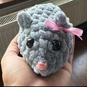 Sad hamster crochet plushie