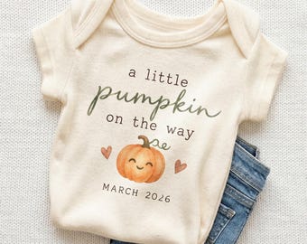 A Little Pumpkin On The Way Baby Onesie®- Fall Pregnancy Announcement Bodysuit