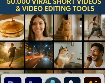 Más de 50.000 videoclips virales: Paquete de edición para creadores de contenido (descarga digital)