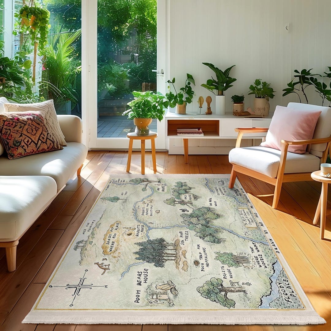 Whimsical Pooh Map-adventure Area Rug-vintage Fantasy Land Design ...