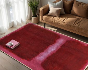 Rich Burgundy Gradient Area Rug-maroon Abstract Forms Accent