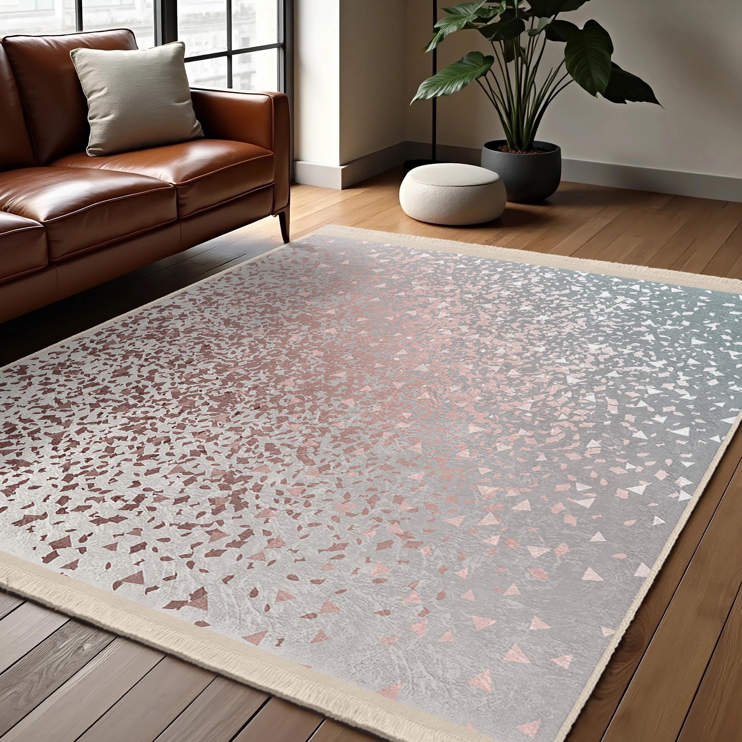 Fade Rug Terrazzo Fade Design Area Rug-triangle Speckled Mat-metallic Accent ...