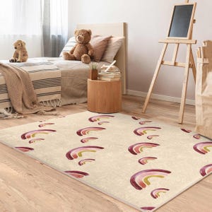 Vintage Rainbow Nursery Carpet-Multi Arched Shapes Kids Room Rug-Colorful Playmat for Kids Room-Child Room Rug for Toddlers-Nursery Rug