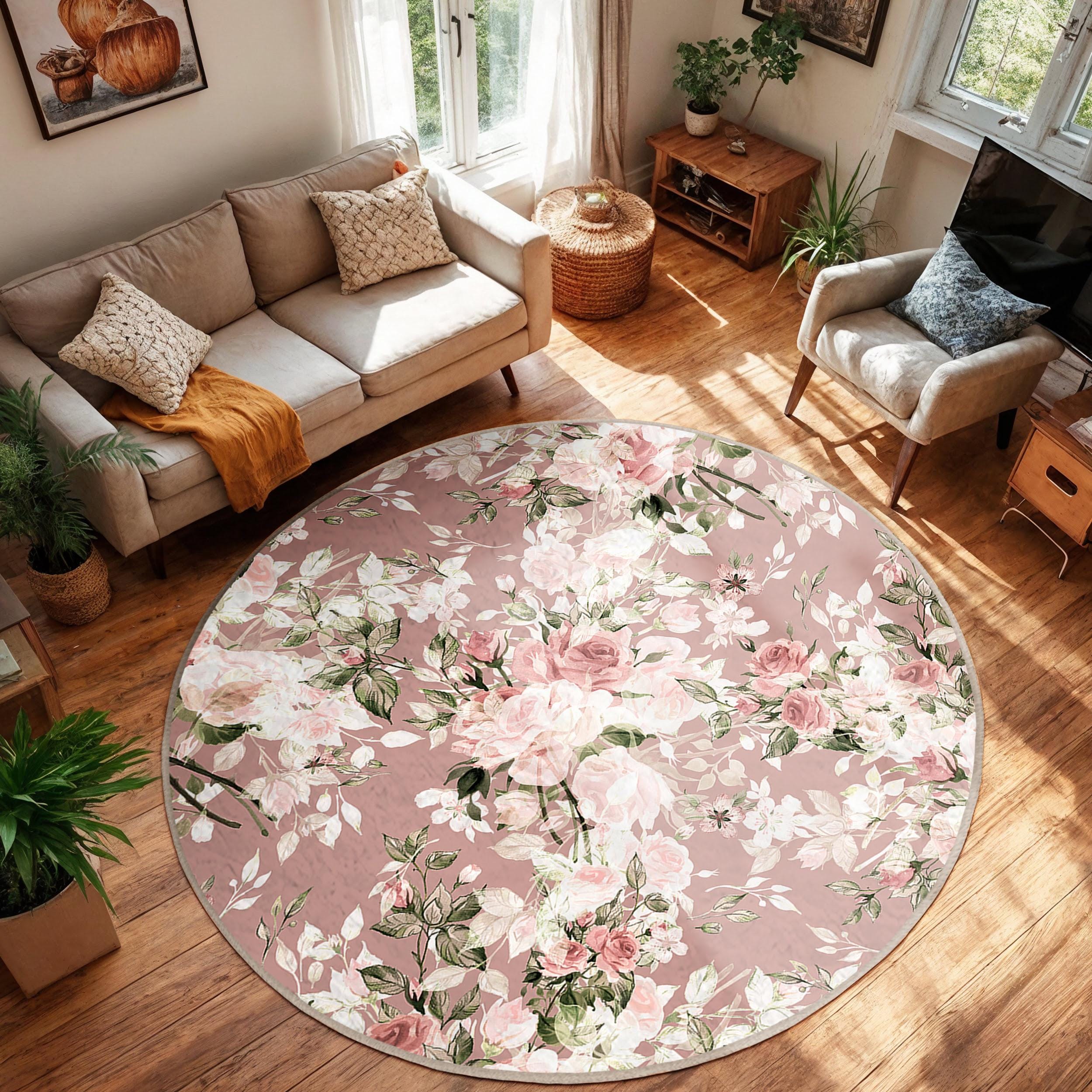 ラグ・カーペット Kyne Stamp Circle Rug by ROOM Pink Kyne Stamp