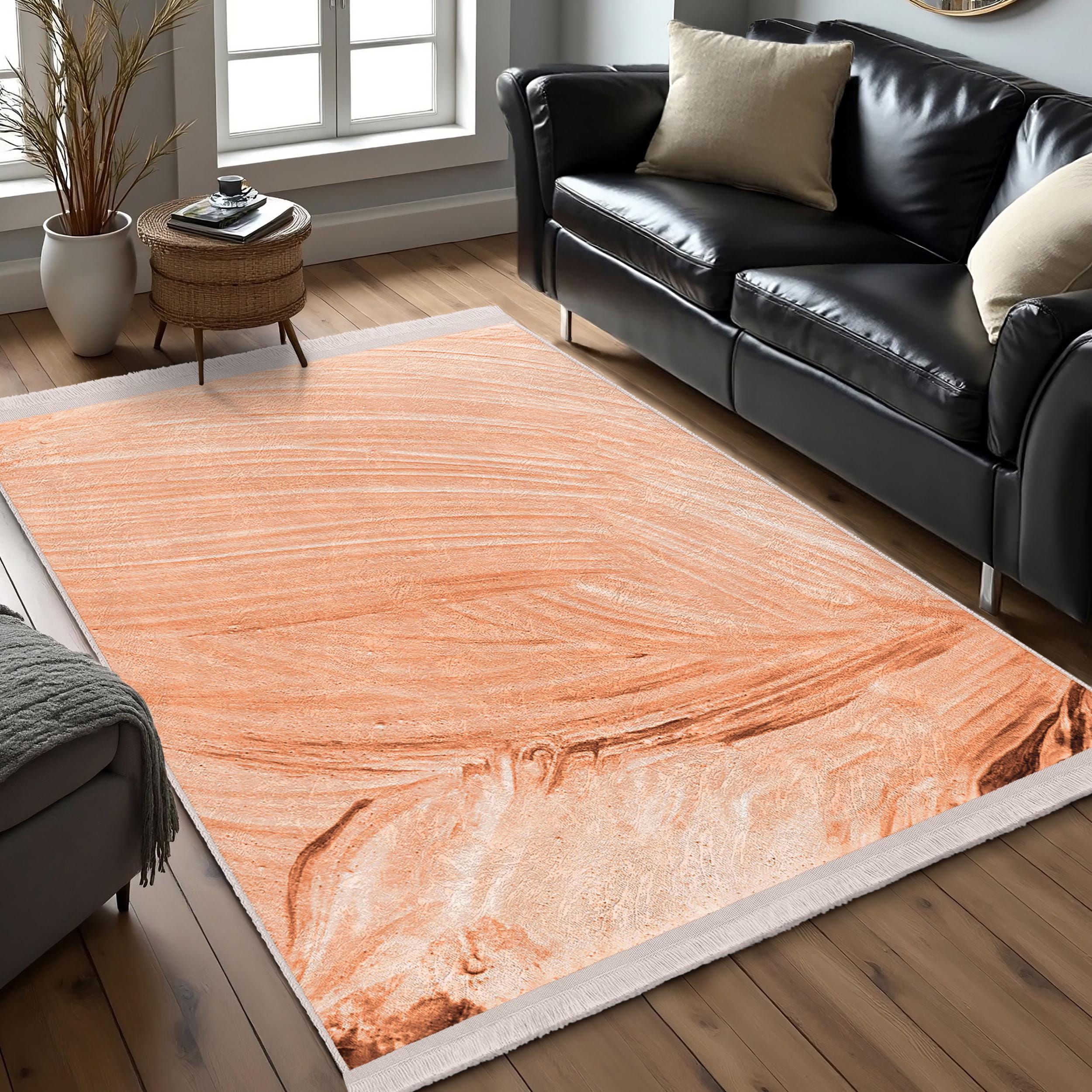 Spectrum Terracotta Rug Terracotta Wave Accent Rug-rustic Swirl Indoor Mat-earthy Tone Rug ...