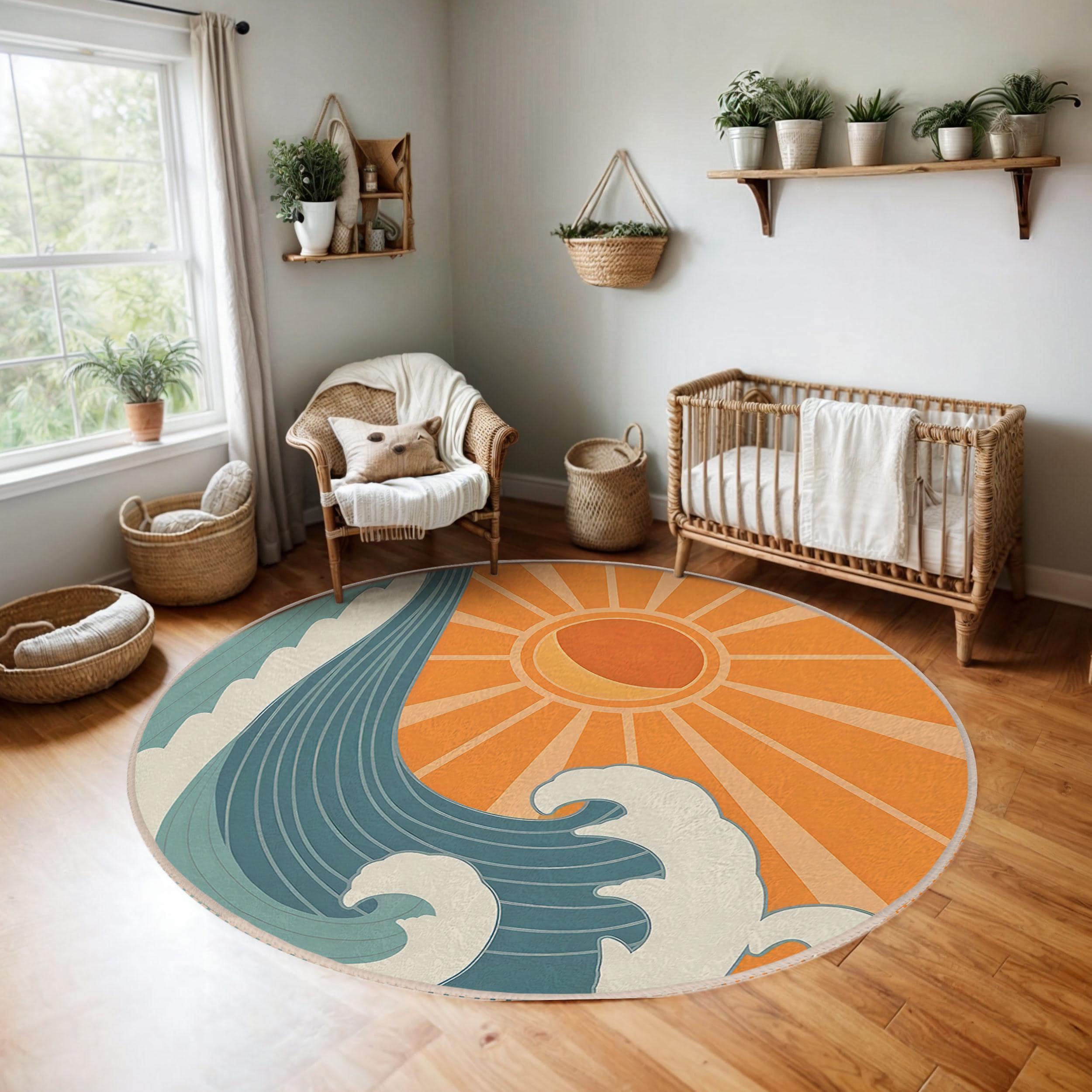 ラグ・カーペット round beach rug Amazon.com: Round Area Rug 3ft Nautical Coastal Ocean Coral