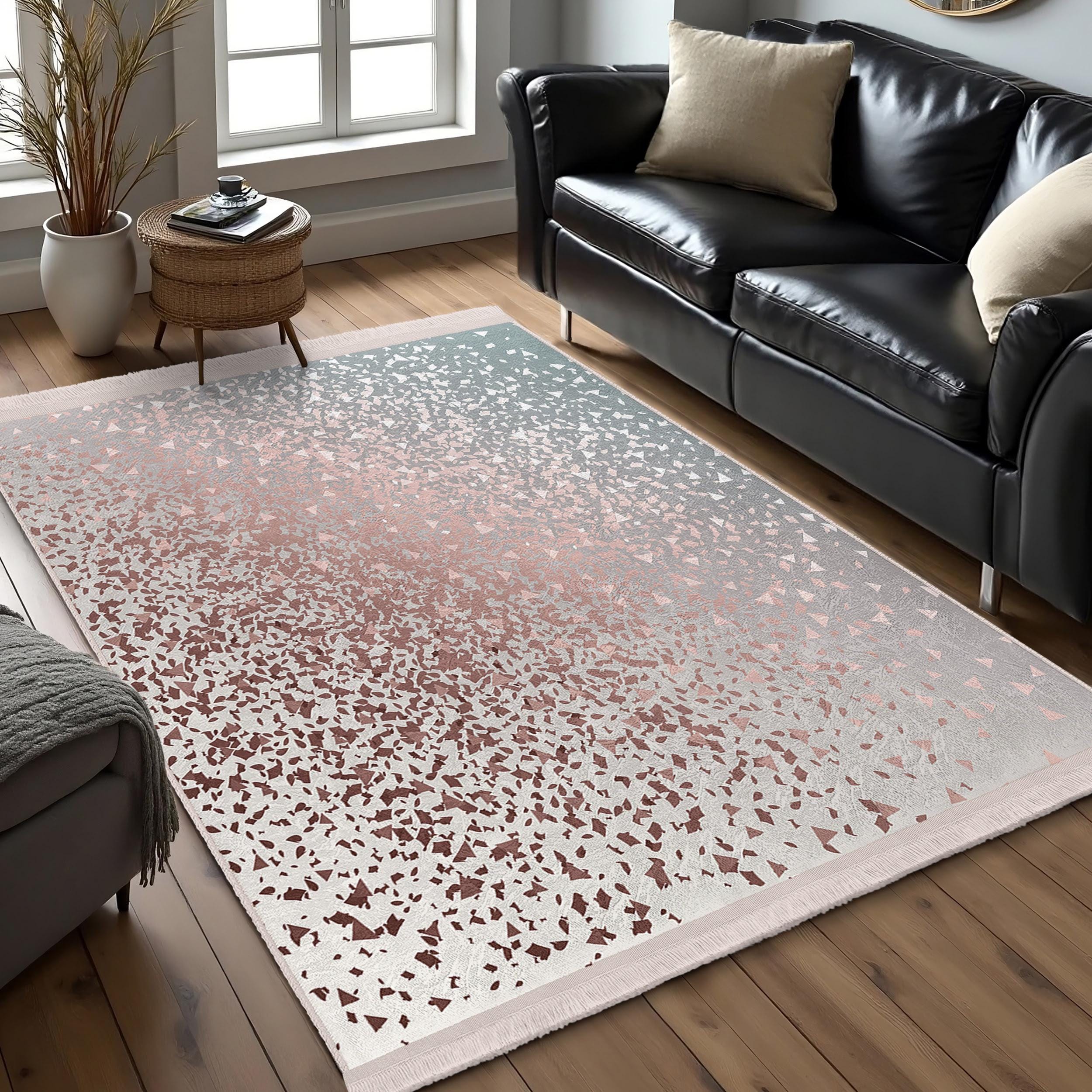 Fade Rug Terrazzo Fade Design Area Rug-triangle Speckled Mat-metallic Accent ...