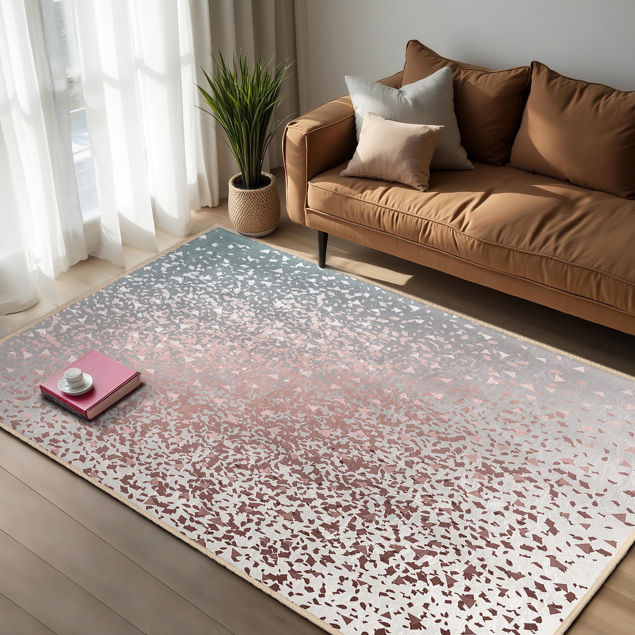 Fade Rug Terrazzo Fade Design Area Rug-triangle Speckled Mat-metallic Accent ...