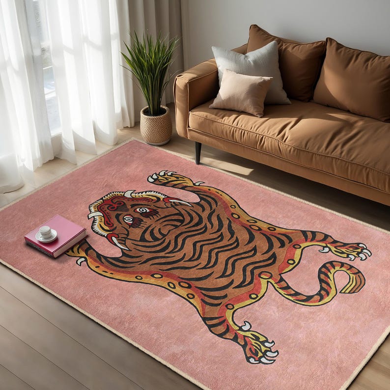 Modern Animal Art Ru - AntiSlip Tiger Runne - Playful Jungle Mat