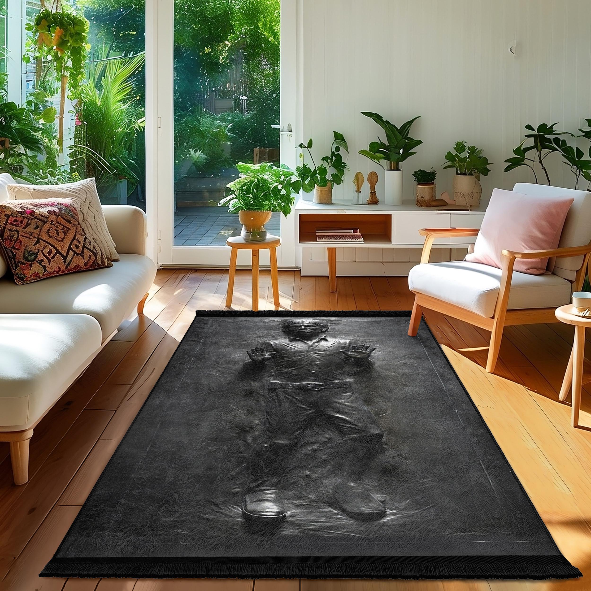 Space Carbonite Design Area Rug-dark Galactic Icon Accent Carpet-modern ...