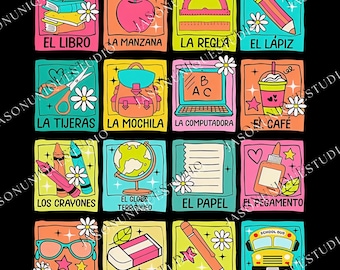 Maestra Bilingüe PNG, conception numérique de professeur d'espagnol, graphique pour éducateur bilingue, deux langues s'inspirant de l'art, fichier de sublimation de haute qualité