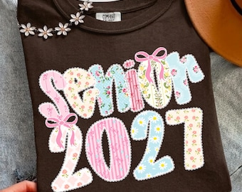 Senior 2021 Floral Patchwork PNG, Graduation Digital Download