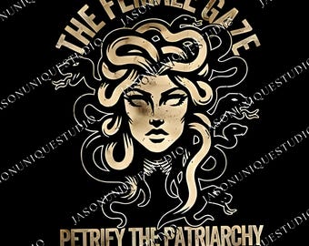 Vintage La mirada femenina petrifica el patriarcado png, Gráfico feminista png, Poder femenino desquiciado png, Empoderamiento femenino png