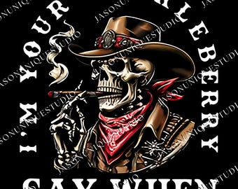 Gen X Huckleberry SVG PNG, 1965-1980 Retro Cowboy Graphic Tee Design, Sagen Sie, wenn Western Sublimationsdatei, Schädel-Halloween-Design