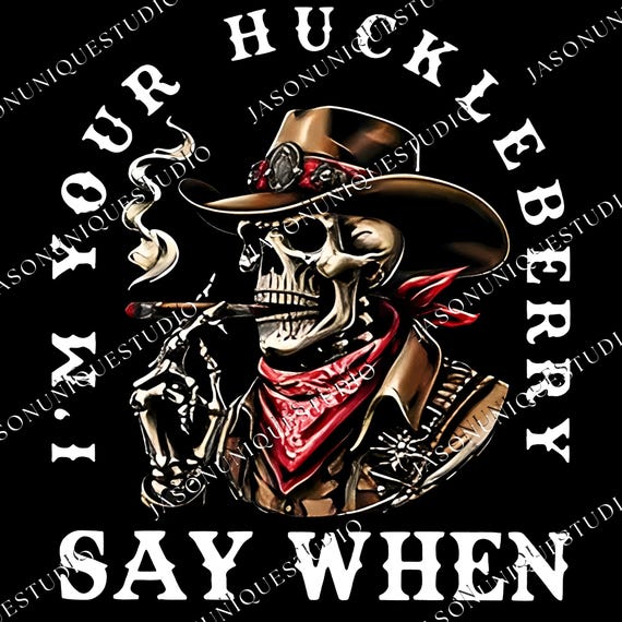Gen X Huckleberry Svg PNG, 1965–1980 Retro Cowboy Graphic Tee Design, Say When Western Sublimation File, Skull Halloween Design