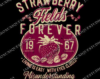 Strawberry Fields Rock Band Png, Old School Band Digital