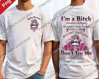 Generation Schädel PNG svg für Circut, Versuch mich nicht, ich bin die B * tch Gen X Millennial Design, lustiger FAFO-Download, dunkle Humor-Sublimationsdatei
