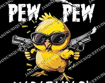 Pew Pew Madafakas PNG SVG, Funny Chicken Meme Design, Vintage Gamer Cult Movie Music Digital Download, Humor Graphic