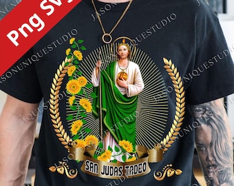 San Judas Tadeo PNG Svg, Archivo digital de fe latina, Clipart de santo católico, Arte cristiano con vibras benditas, Diseño de sublimación religiosa