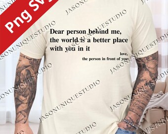 Dear Person Behind Me PNG, Mental Health Comfort Colors PNG Design, Inspirational Digital Download, You Are Enough PNG Art File