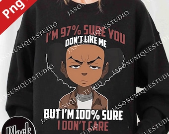 PNG SVG inspirado en Boondocks para Circut, archivo digital para fans del anime, gráfico de humor urbano, diseño de memes de ropa informal, descarga de arte de la cultura negra