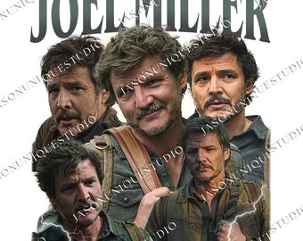Archivo Cricut PNG de Joel Miller, Pedro Pascal TLOU, Arte de sublimación TLOU, Regalo de Joel Miller para amantes del cine (en formato PNG)