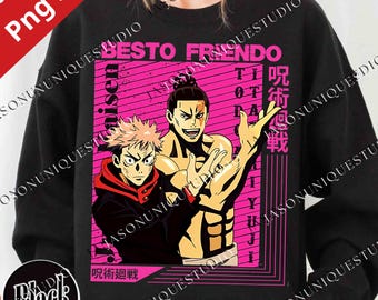 My Besto Friendo PNG Svg For Circut, Anime Friendship Design, Yuji Itadori & Aoi Todo Art, Funny Unisex Digital File