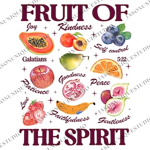Fruit of the Spirit Svg PNG, Christian Bible Verse Sublimation, Faith ...