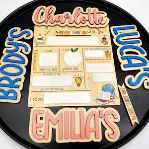 Custom First Day of School Sign: Personalized Wood Back To School Board