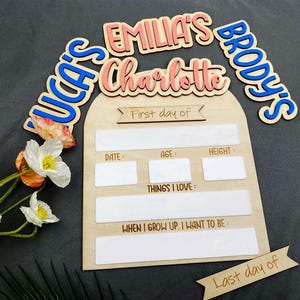 Custom First Day of School Wood Sign: Personalized Back To School Board
