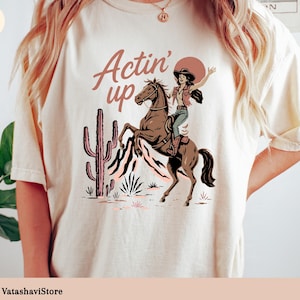 Vintage Cowgirl Unisex T-shirt, Distressed Western Tee, Rodeo Shirt, Ranch Wear, Country Music Festival Top, Southern Style