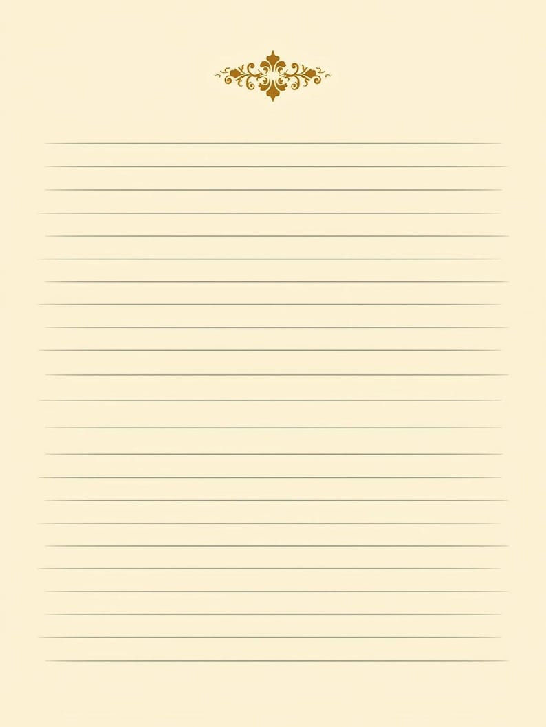 Filligree Writing 50+ Luxury Lined Paper Templates 3x4 Ratio | Elegant Vintage Writing ...