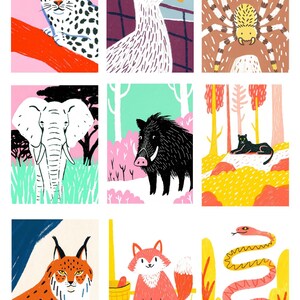 72 Animals – Digital Illustrations for Art Therapy,funny animal illustrations ,  Cartoon Animals,  Cartoon,72 cartoon Animals,self help deck