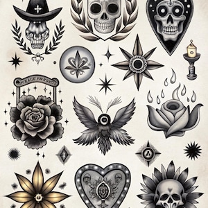 44 tattoo, witchy tattoo, SVG tattoo design  tattoo flash art, black grey tattoo, Witchy Tattoo Designs, Tattoo Flash Art,Black Grey Tattoo