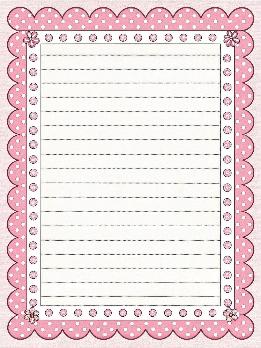 Pink Polka Dot Lined Writing Paper | A4 Printable (digital Download) - Etsy