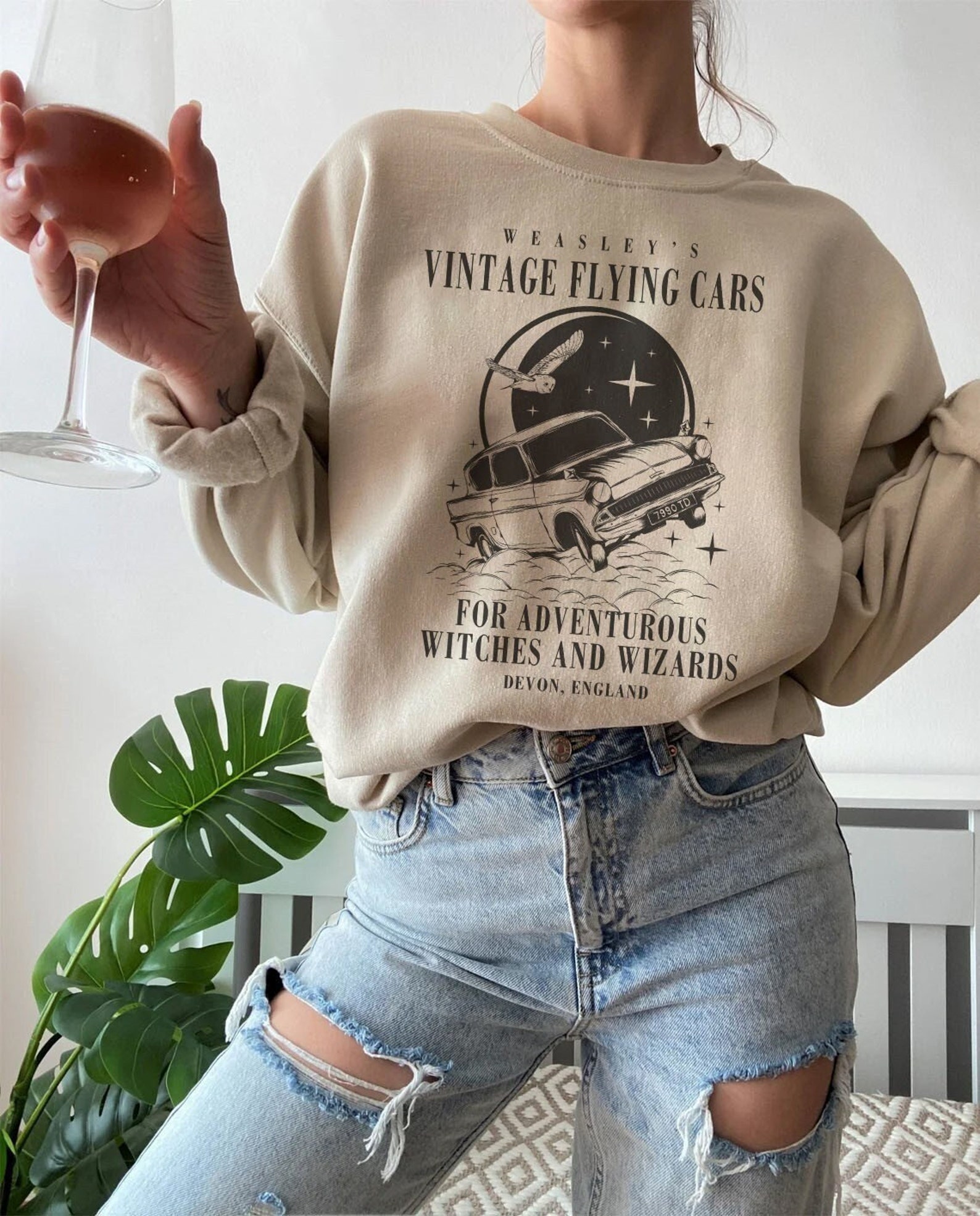 Vintage Flying Car Sweatshirt Potter Sweatshirt Weasley - Etsy Canada