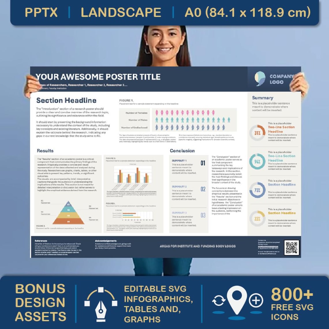 A0 Landscape Academic/research Poster Powerpoint (PPTX) Template ...