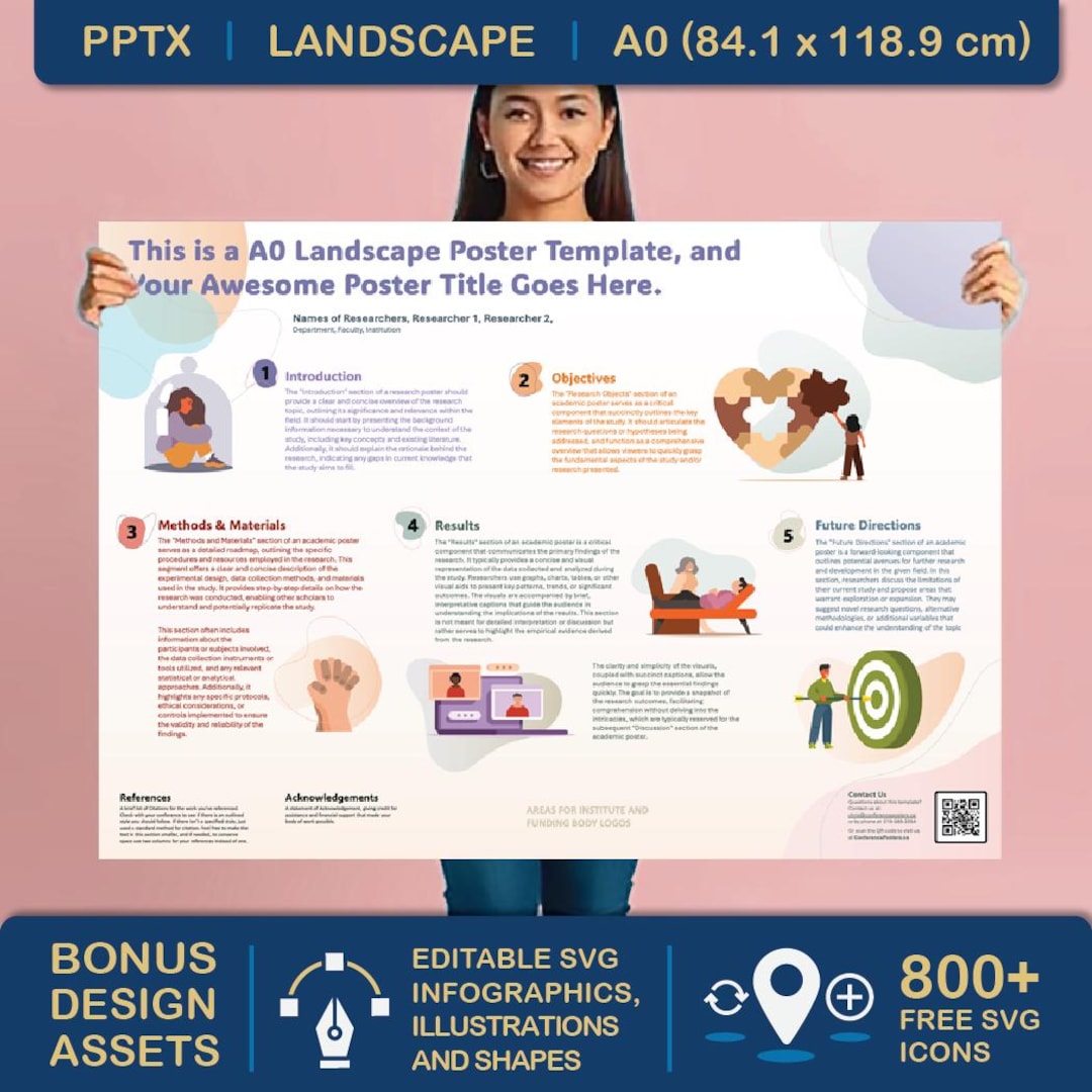 A0 Landscape Academic/research Poster Powerpoint (PPTX) Template ...