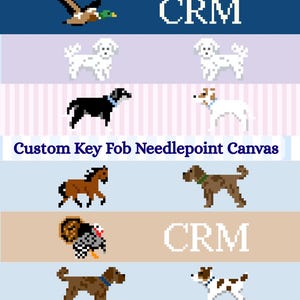 Custom Hand Painted Needlepoint Key Fob Canvas | 18 Mesh