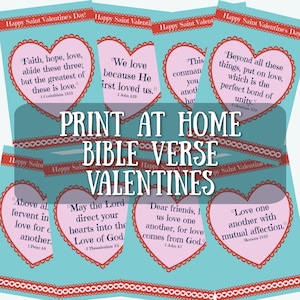 Versetti della Bibbia per San Valentino per San Valentino con Versetti della Bibbia per San Valentino con San Valentino Stampa a casa Versetti della Bibbia Cristiani