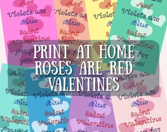 Roses are Red Valentines for Saint Valentines Day with Poem for Valentines with St. Valentine Print at Home Christian Valentine Poems